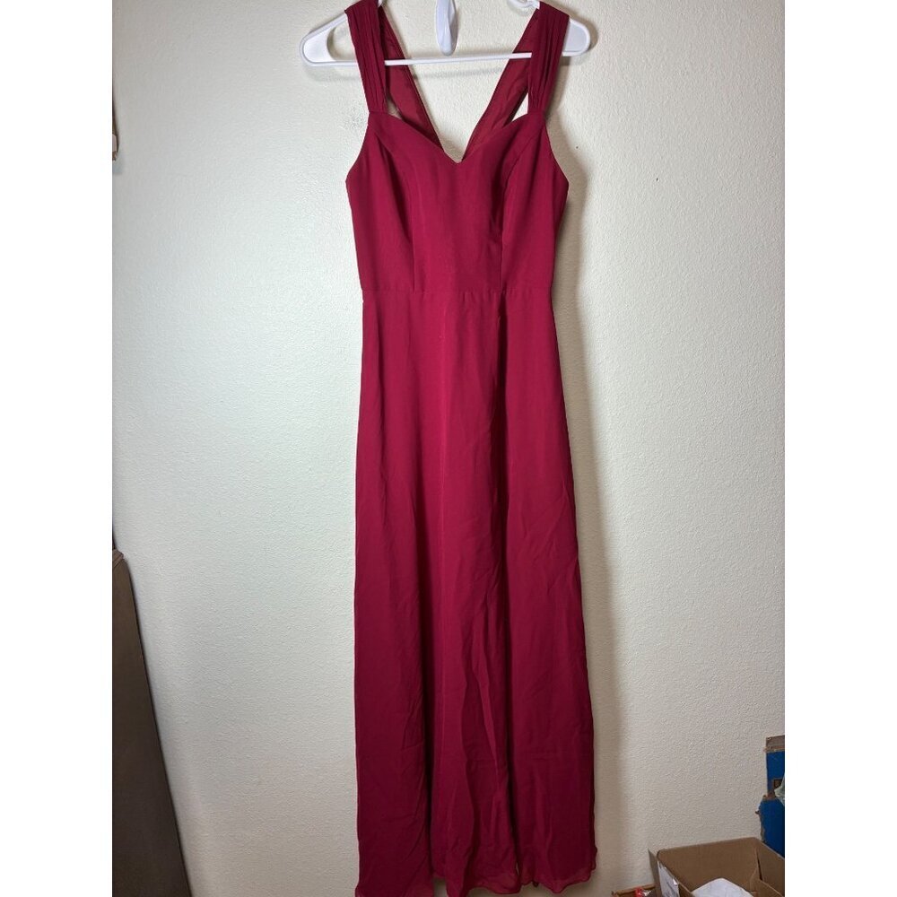 Azazie Formal Dress Prom Maxi Bridesmaid Ball Maroon Women's Size 6